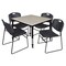 Regency Tables > Height Adjustable > Square Table & Chair Sets, 30 W, 30 L, 23-39 H, Maple TB3636PLAPBK44BK - alternate 1